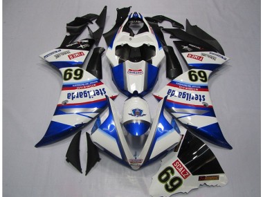 Blanc Bleu Sterilgarda SCALZ 69 Carénage Moto Yamaha R1 09-11