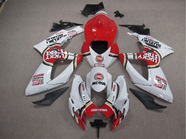 Blanc Lucky Strike Rouge Motul Carénage Moto Suzuki GSXR 1000 K5 05-06