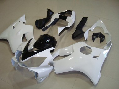 Blanc avec Noir Bande Carénage Moto Honda CBR 600 F4i 01-03