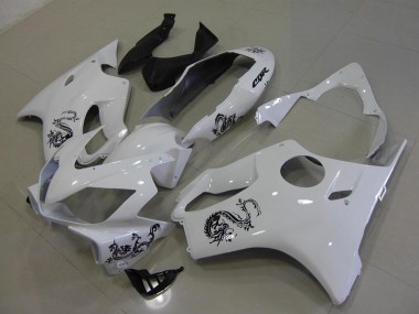 Blanc avec Noir Dragon Carénage Moto Honda CBR 600 F4i 04-07