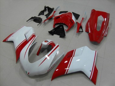 Blanc et Rouge Courses Version Carénage Moto Ducati 848 1098 1198 07-14