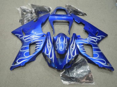 Bleu Blanc Flamme Carénage Moto Yamaha R1 00-01