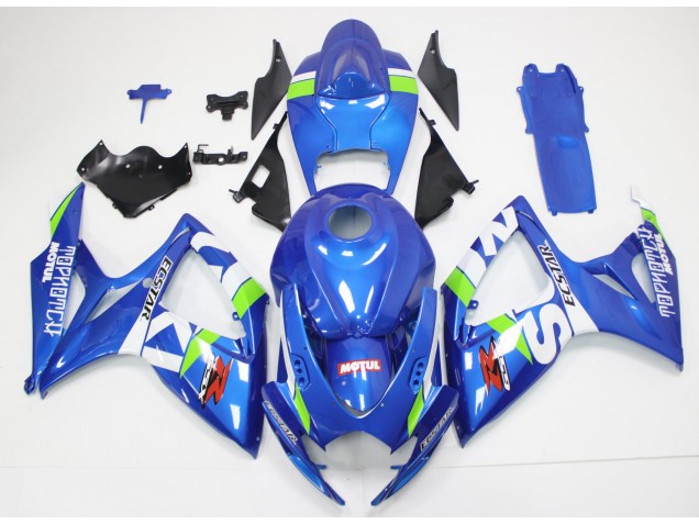 Bleu Blanc Kit Carénages Motos Complet Suzuki GSXR 600 / 750 K6 06-07