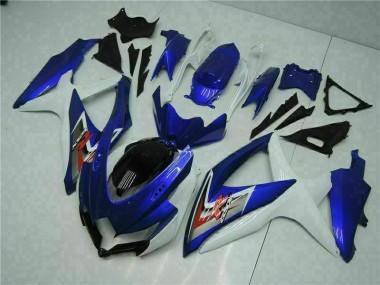 Bleu Blanc Kit Carénages Motos Complet Suzuki GSXR 600 / 750 K8 08-10