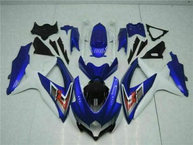 Bleu Blanc Kit Carénages Motos Suzuki GSXR 600 / 750 K8 08-10