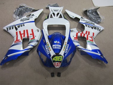 Bleu Blanc Motul Fiat 46 Carénage Moto Yamaha R1 98-99