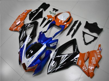 Bleu Orange Carénage Moto Suzuki GSXR 600 / 750 K8 08-10