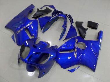 Bleu avec Or Décalque Carénage Moto Kawasaki ZX12R 00-01