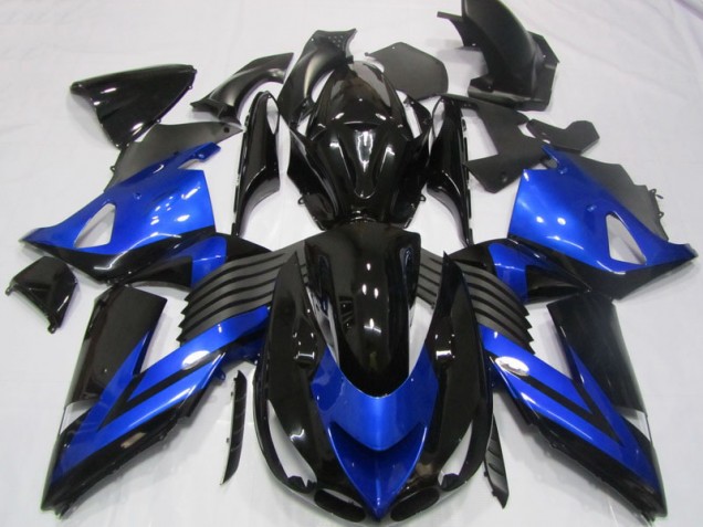 Noir Bleu Carénage Moto Kawasaki ZX14R ZZR 1400 06-11