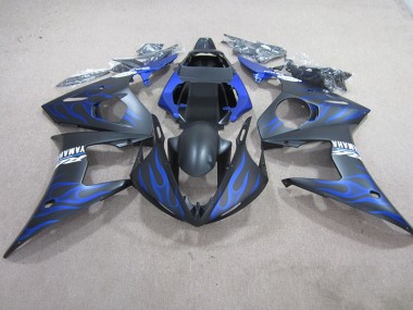 Noir Bleu Flamme Carénage Moto Yamaha R6 03-05