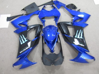 Noir Bleu Monster Carénage Moto Kawasaki ZX10R 08-10