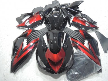 Noir Rouge Carénage Moto Kawasaki ZX14R ZZR 1400 06-11