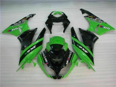 Noir Vert Kit Carénages Motos Kawasaki ZX6R 09-12