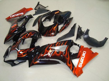 Orange Flamme Carénage Moto Suzuki GSXR 1000 K7 07-08