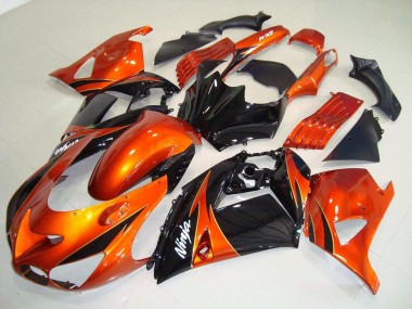 Orange Noir Carénage Moto Kawasaki ZX14R ZZR 1400 06-11