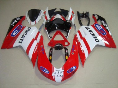 Rouge Blanc 46 Carénage Moto Ducati 848 1098 1198 07-14