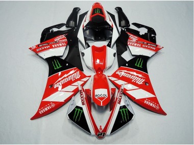 Rouge Blanc Rocol Carénage Moto Yamaha R1 12-14