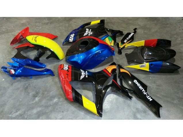 Rouge Bleu Carénage Moto Suzuki GSXR 600 / 750 K6 06-07