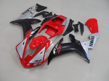 Rouge Matte Argent Carénage Moto Yamaha R1 02-03