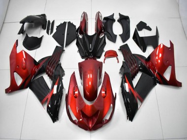 Rouge Noir Carénage Moto Kawasaki ZX14R ZZR 1400 06-11