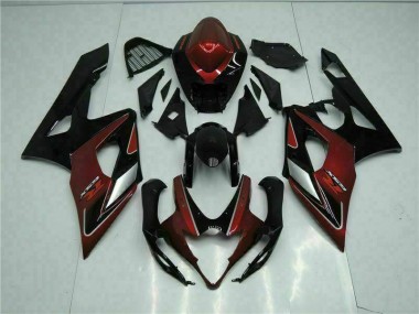 Rouge Noir Kit Carénages Motos & Plastique Suzuki GSXR 1000 K5 05-06